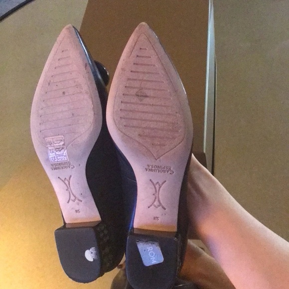 Carolinna Espinosa Leather With Rhinestone Block Heels - Picture 8 of 13